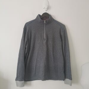 Robert Graham Large Striped Half Zip Sweater